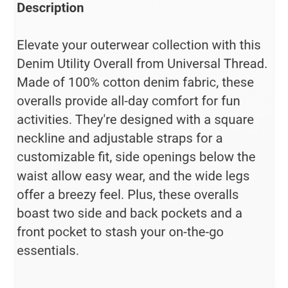 Women's Denim Utility Overalls - Universal Thread 10 - Picture 3 of 16